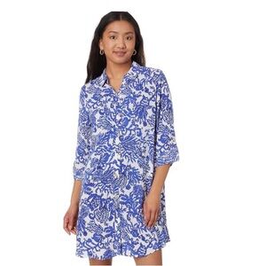 Lilly Pulitzer Blue and White Bathing suit cover-up xl